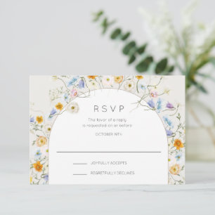 Cartons Réponse Jardin Wildflower Printemps Mariage d'été