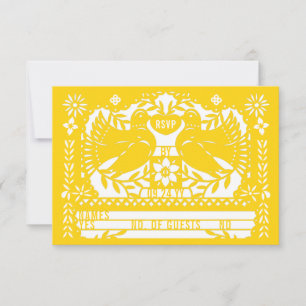 Cartons Réponse Jaune Mexicaine Fantail Doves Papel Picado