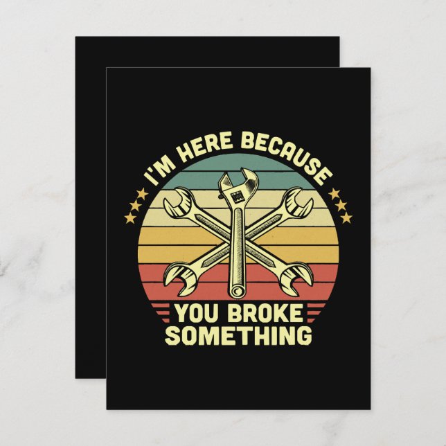 Cartons Réponse Je suis ici parce que tu as cassé quelque chose de (Devant / Derrière)