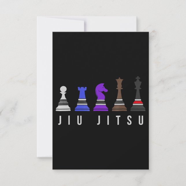 Cartons Réponse jeu d'échec jiu jitsu, cadeau bjj avec texte. (Devant)