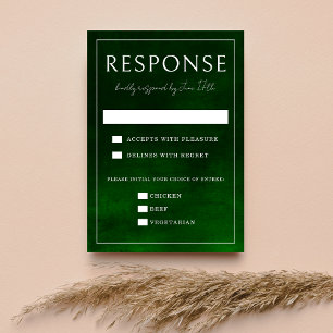 Cartons Réponse Jewel Tone Romance   Émeraude   Mariage