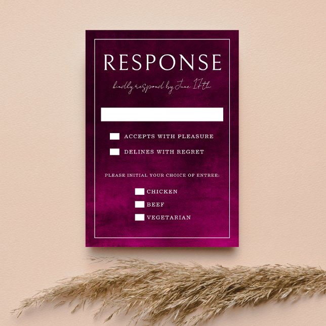 Cartons Réponse Jewel Tone Romance | Garnet | Mariage (Créateur téléchargé)