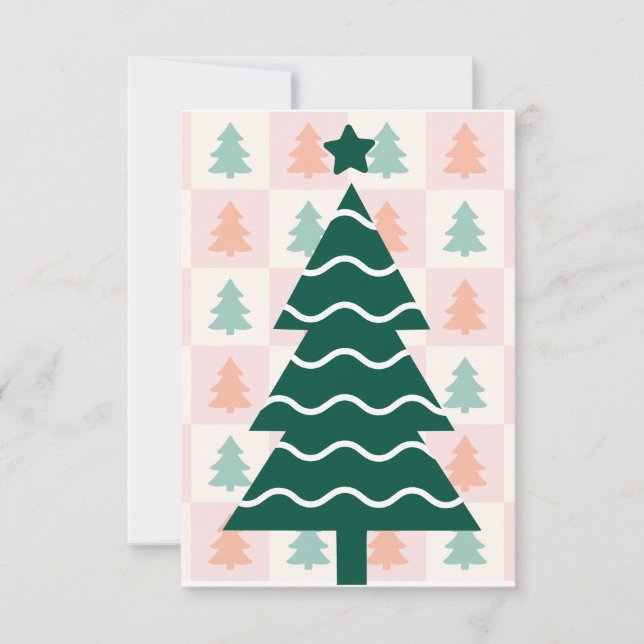Cartons Réponse  Joli design de Noël d'arbre de Noël.  (Devant)