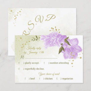 Cartons Réponse joli fleurs violettes vert feuille botanique