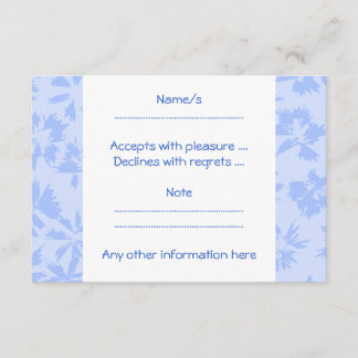 Cartons Réponse Joli motif floral bleu clair.