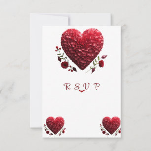 Cartons Réponse Jolie Saint-Valentin Cœurs de Pétales de Fleurs