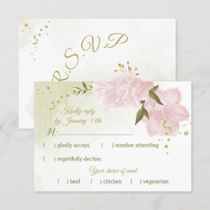 Cartons Réponse jolies fleurs roses feuilles vertes botanique