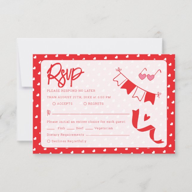 Cartons Réponse Joyeuse Saint-Valentin Moderne Motif d'Amour (Devant)