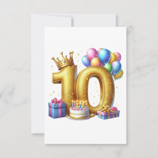 Cartons Réponse Joyeux 10ème Anniversaire (Devant)