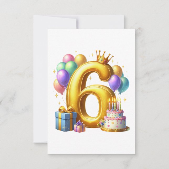 Cartons Réponse Joyeux 6e Anniversaire (Devant)
