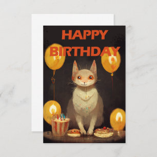 Cartons Réponse Joyeux anniversaire ! - fête du chat