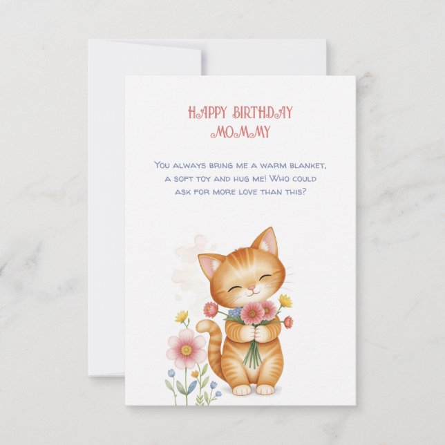 Cartons Réponse Joyeux Anniversaire maman chat (Devant)