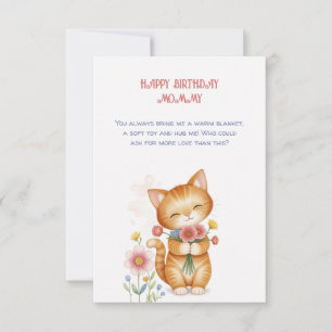 Cartons Réponse Joyeux Anniversaire maman chat
