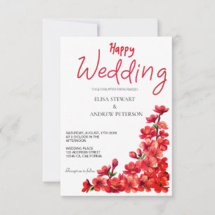 Cartons Réponse Joyeux mariage romantique floral mariage