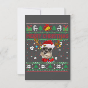 Cartons Réponse Joyeux Noël Chien moche Schnauzer Santa Hat