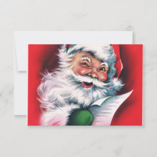 Cartons Réponse Joyeux Noël, vintage, rétro, Père Noël, heureux