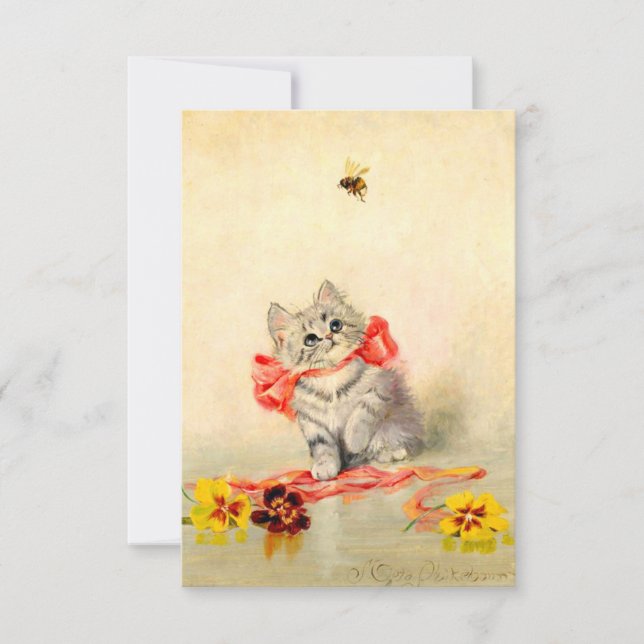 Cartons Réponse Kitten avec ruban rouge (Devant)