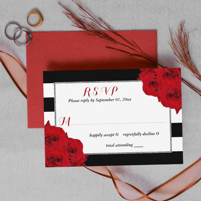 Cartons Réponse La collection de mariage chic moderne luxe - Roses (Créateur téléchargé)
