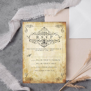 Cartons Réponse La collection de mariage vintage fleurie et ornée
