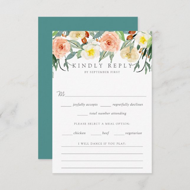 Cartons Réponse La collection de Mariages Spring Blossoms (Devant / Derrière)