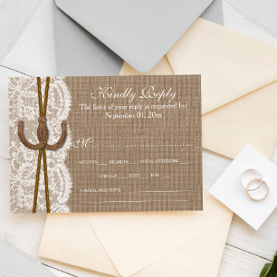 Cartons Réponse La collection Rustic Horseshoe Mariage