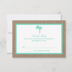 Cartons Réponse La collection Tropical Palm Tree Beach Wedding