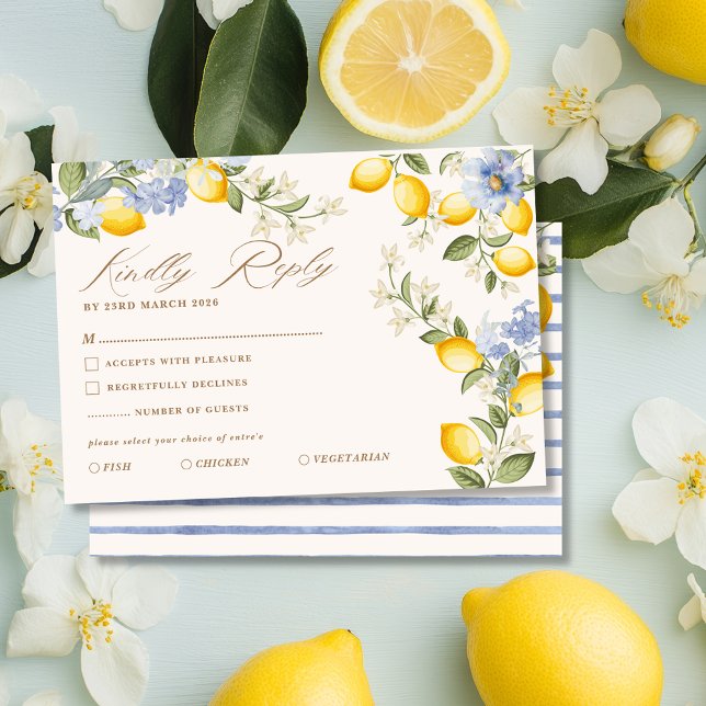 Cartons Réponse La Dolce Vita Lemon Citrus Mediterranean Wedding (Créateur téléchargé)