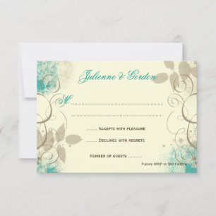 Cartons Réponse La grunge bronzage turquoise tourbillonne des