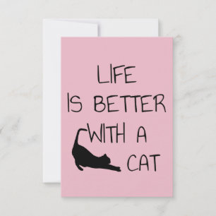 Cartons Réponse La vie est meilleure avec un chat - Amoureux des c