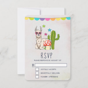 Cartons Réponse Lama cool en Lunettes de soleil en forme de coeur