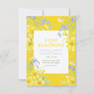 Cartons Réponse L'amour fleurit l'aquarelle jaune mariage de print
