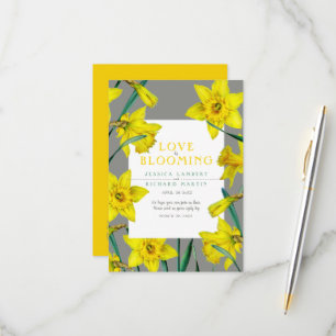 Cartons Réponse L'amour fleurit l'aquarelle jaune mariage de print