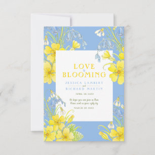 Cartons Réponse L'amour fleurit l'aquarelle jaune mariage de print