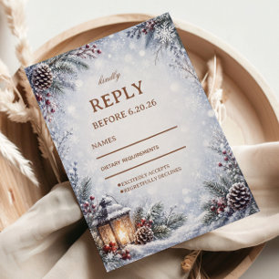 Cartons Réponse Lanterne de forêt givré Romance d'hiver