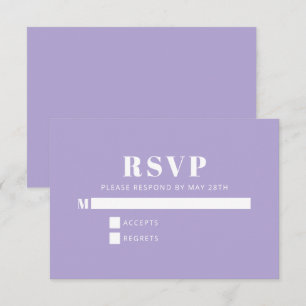 Cartons Réponse Lavande Bat mitzvah minimaliste moderne violet