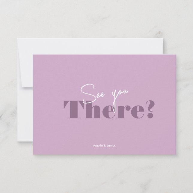 Cartons Réponse Lavande et lilas minimaliste Mariage moderne (Devant)