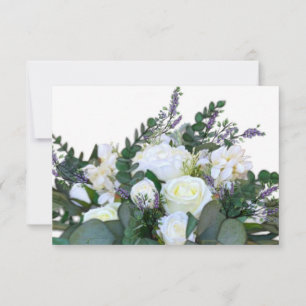 Cartons Réponse Lavande Eucalyptus blanc roses verdure
