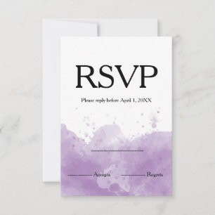 Cartons Réponse Lavande violet mariage design en aquarelle