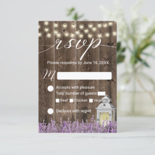 Cartons Réponse Lavender Floral Rustic Lantern Mariage de la grang