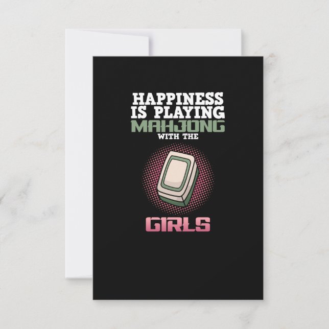 Cartons Réponse Le Bonheur Joue Aux Jeux De Joueur De Mahjong (Devant)