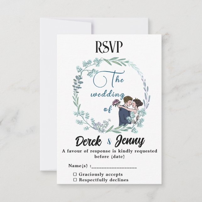 Cartons Réponse Le mariage des amateurs de bleu (Devant)