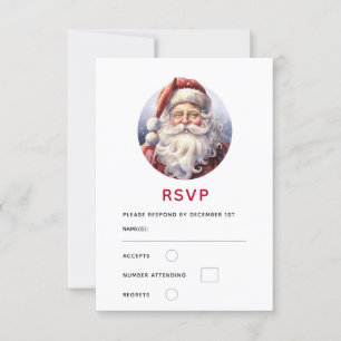 Cartons Réponse Le Père Noël rétro dans un Noël Casquette rouge