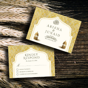 Cartons Réponse Le roi islamique Golden Damask Mariage musulman