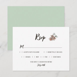 Cartons Réponse Le Signe Mariage Dit Rustique Doodle Floral