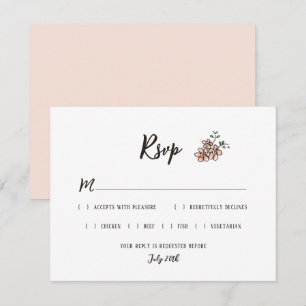 Cartons Réponse Le Signe Mariage Dit Rustique Doodle Floral
