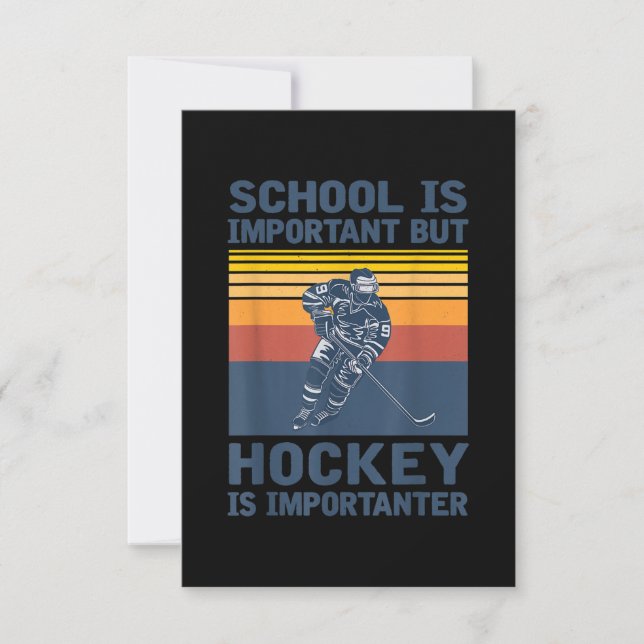 Cartons Réponse L'École Est Importante, Mais Le Hockey Est Importa (Devant)