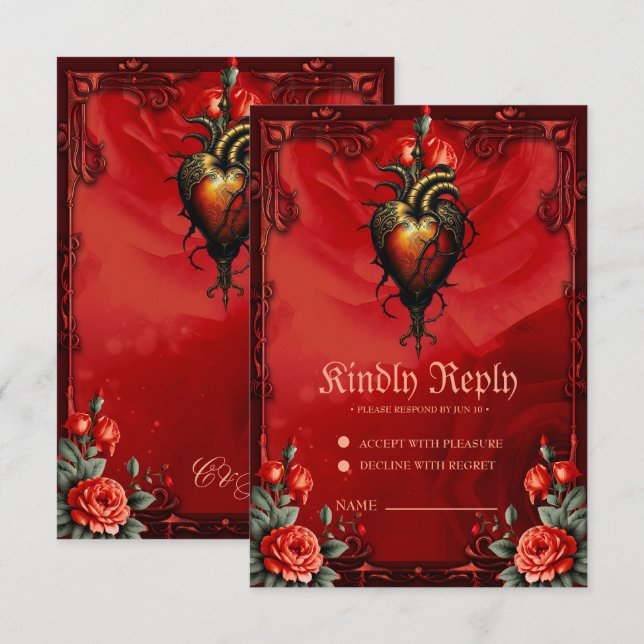 Cartons Réponse L'élégance gothique du coeur (Devant / Derrière)