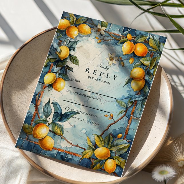 Cartons Réponse Lemon Blossom Garden Wedding (Créateur téléchargé)