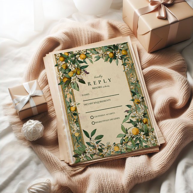 Cartons Réponse Lemon Grove Bloom Wedding (Créateur téléchargé)