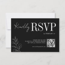 Ligne florale Art Rustique Mariage élégant noir RS